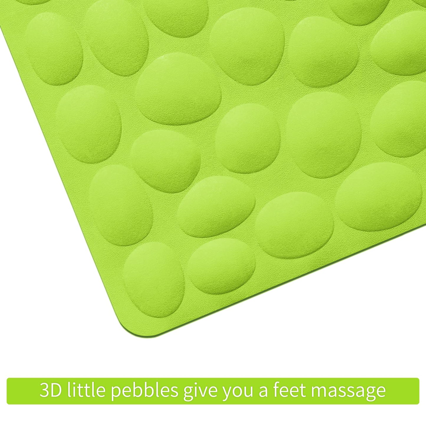 Soft Rubber Non-Slip Bath Mat with Suction Cups - Grey