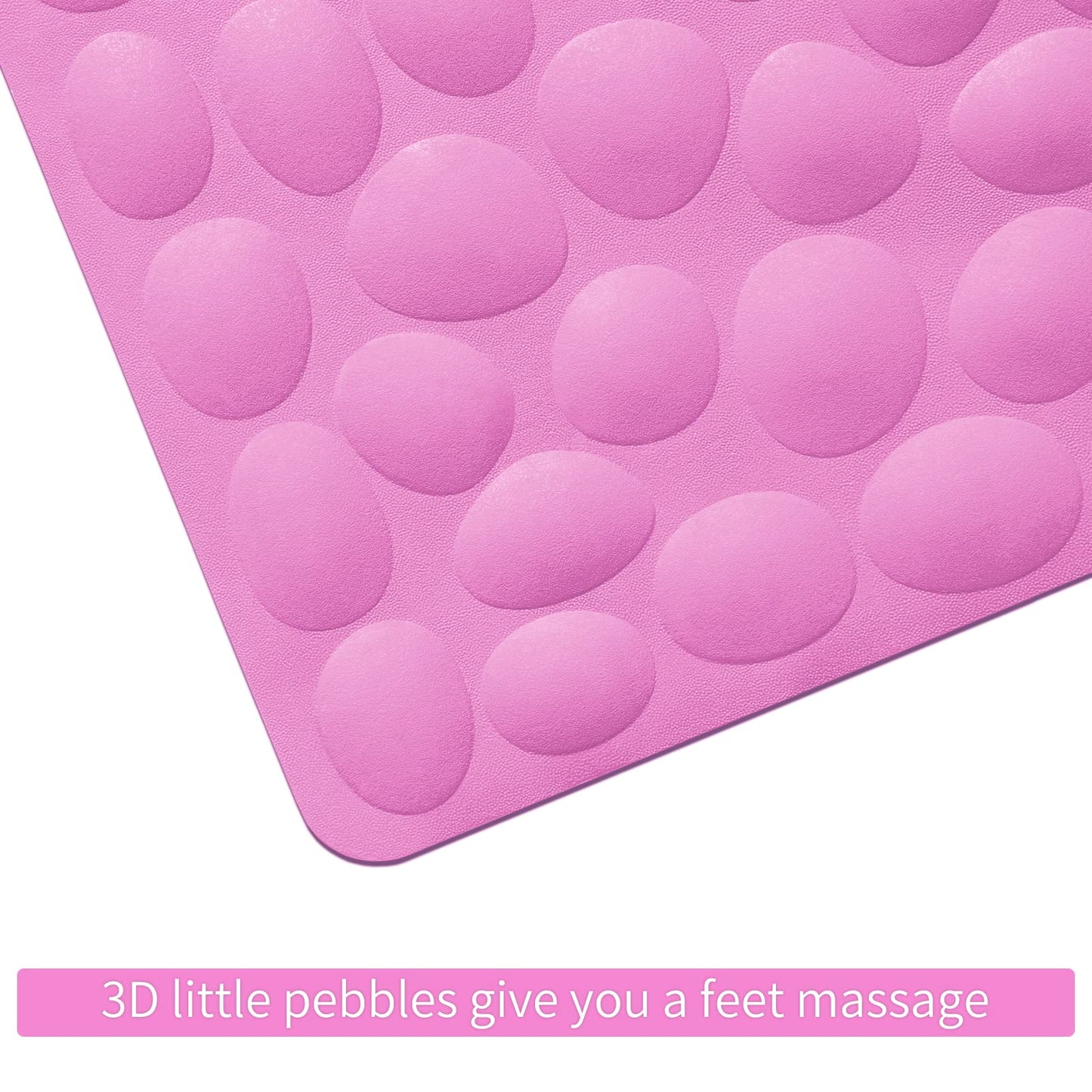 Soft Rubber Non-Slip Bath Mat with Suction Cups - Grey