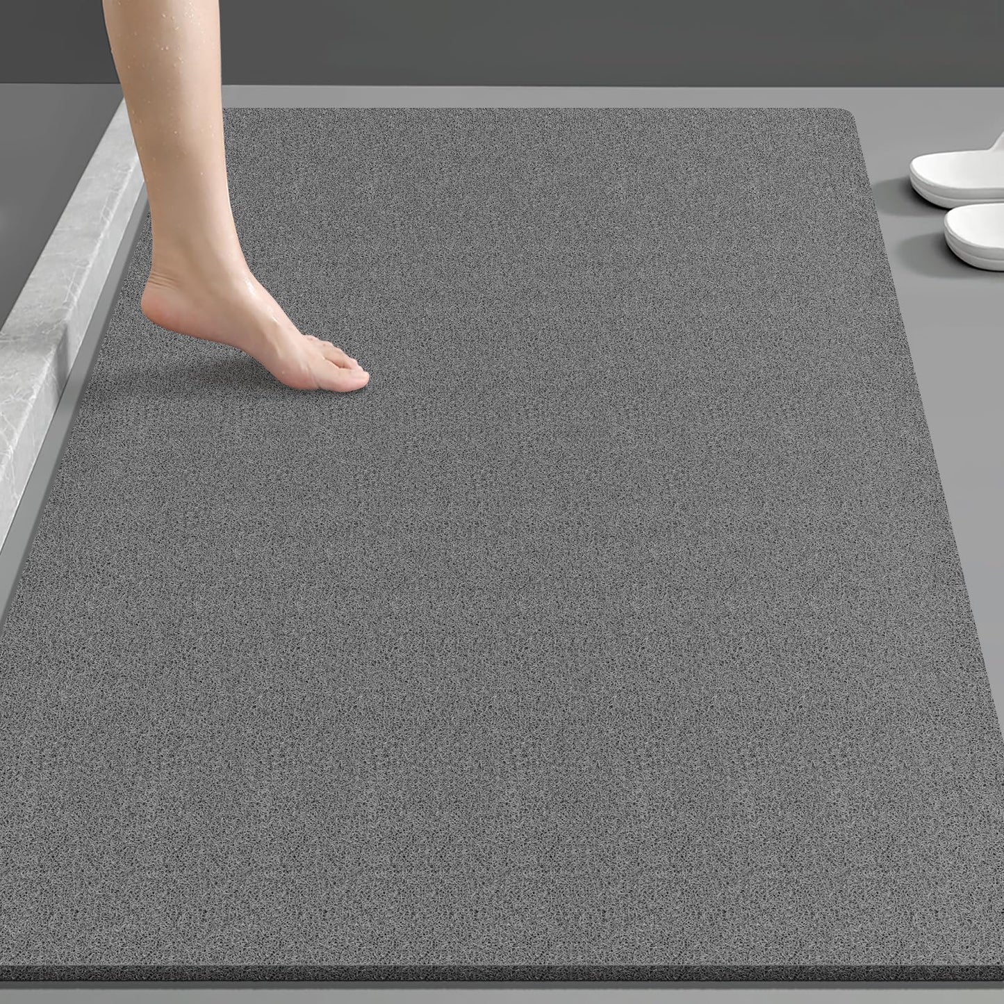 Soft Textured Non-Slip Shower Mat for Wet Areas - Grey