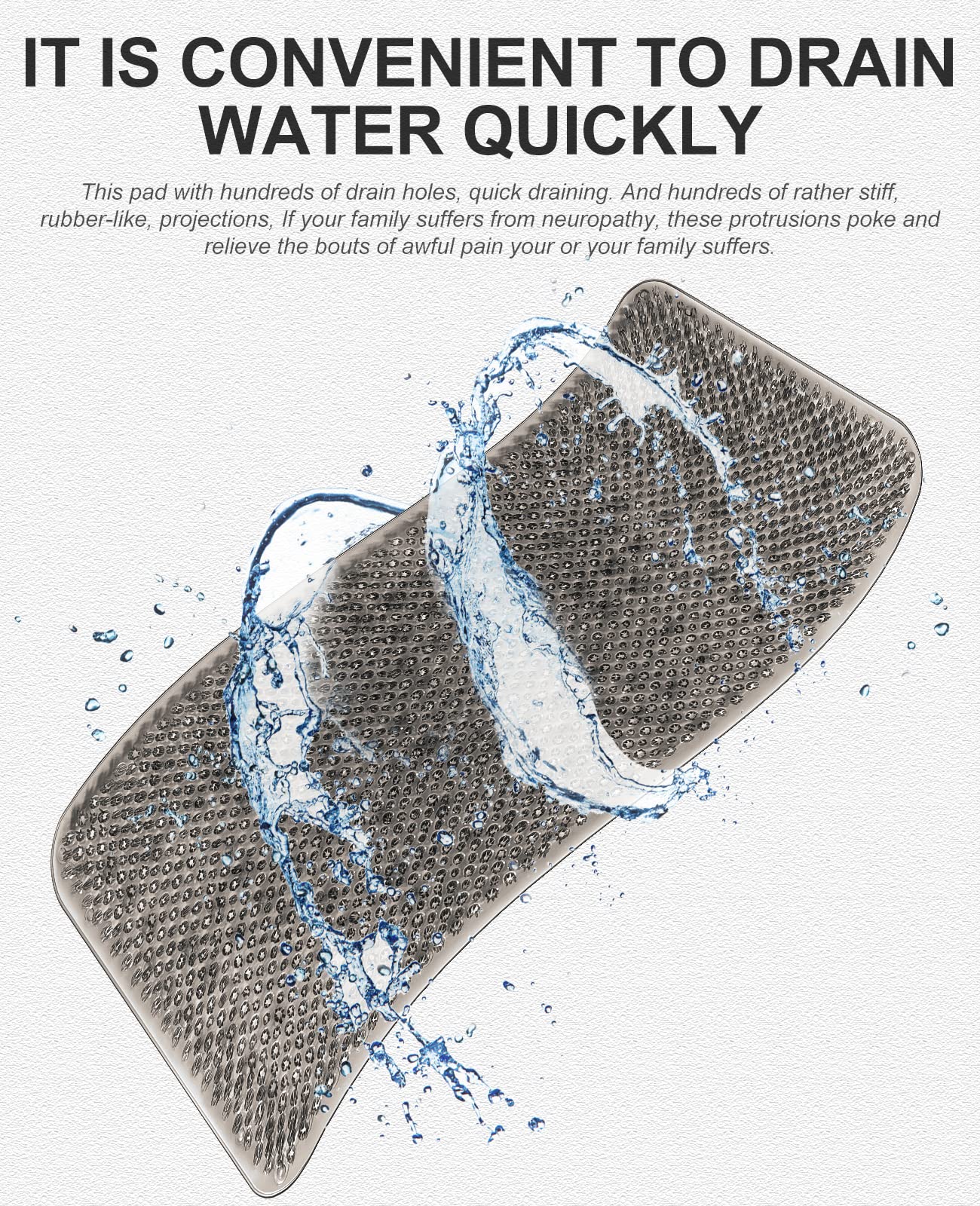 Anti-Fatigue Bath Mat with Soft Bristles
