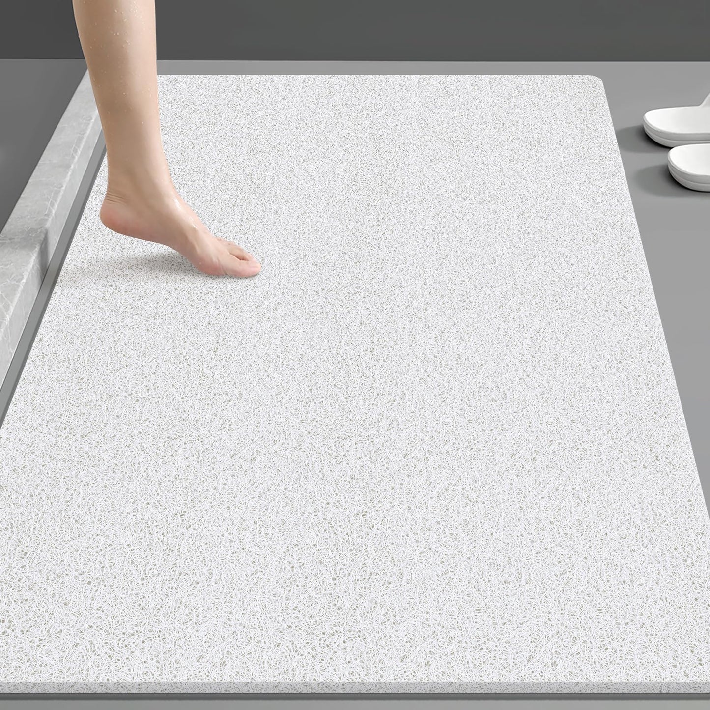 Soft Textured Non-Slip Shower Mat for Wet Areas - Grey