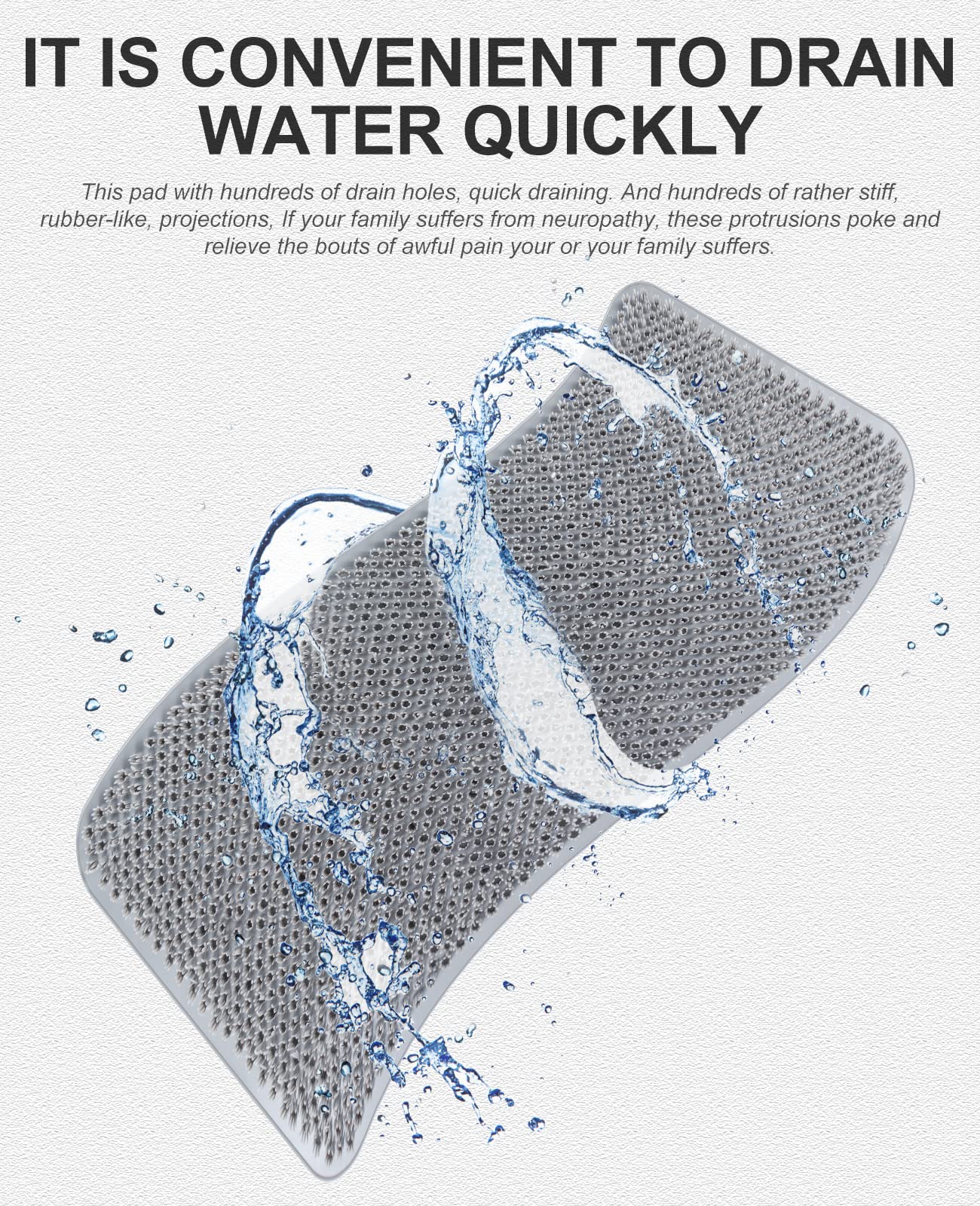 Anti-Fatigue Bath Mat with Soft Bristles