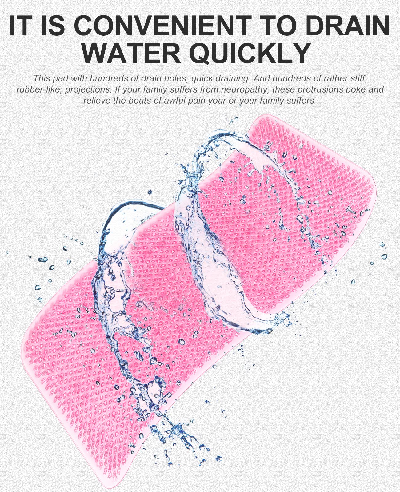 Anti-Fatigue Bath Mat with Soft Bristles
