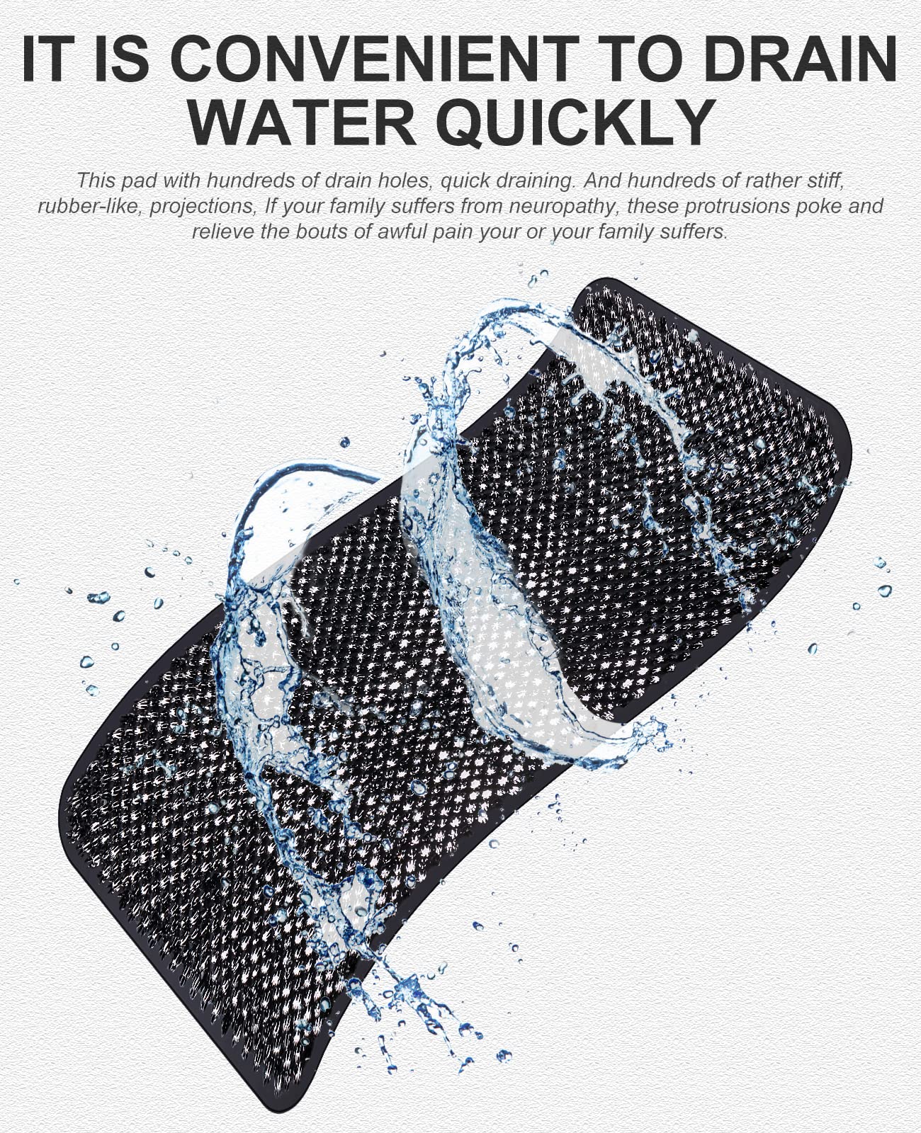 Anti-Fatigue Bath Mat with Soft Bristles