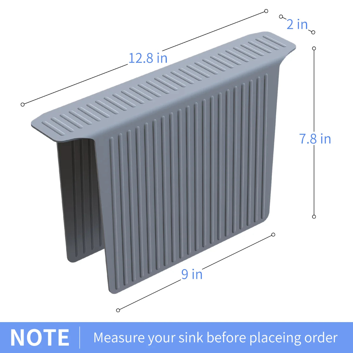 Bligli Silicone Sink Divider Mat - 11.8x5.3 inch Non-Slip Kitchen Organizer, Dish & Glassware Protector for Double Basins, Scratch & Stain Resistant, Durable & Flexible