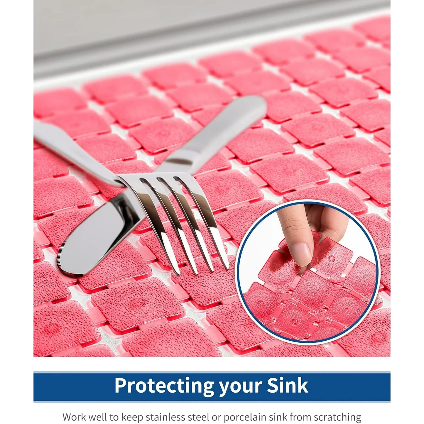 Bligli 2-Pack Sink Mats - 15.7"x11.8" Non-Slip PVC Liners, Quick-Dry Kitchen Protector for Stainless Steel/Ceramic, Dish Drying Mat