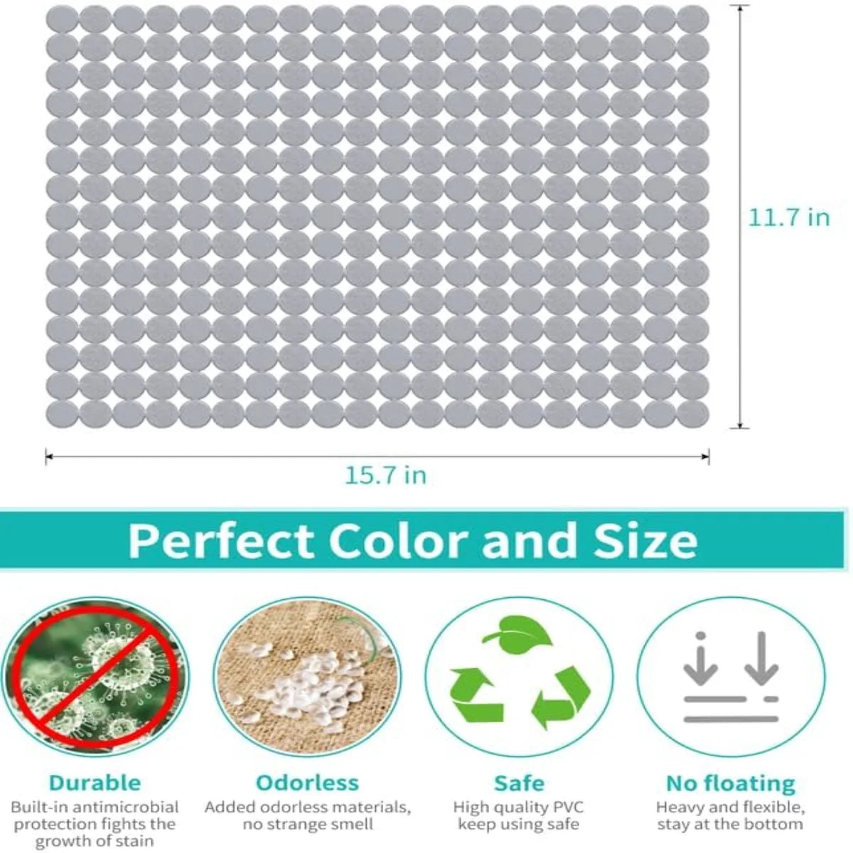 Bligli Round Sink Mats 2-Pack ,Non-Slip PVC Sink Protector, Fits Stainless Steel / Ceramic Sinks,15.7 x 11.8 inch,Fast Draining Dot Design for Kitchen Sink