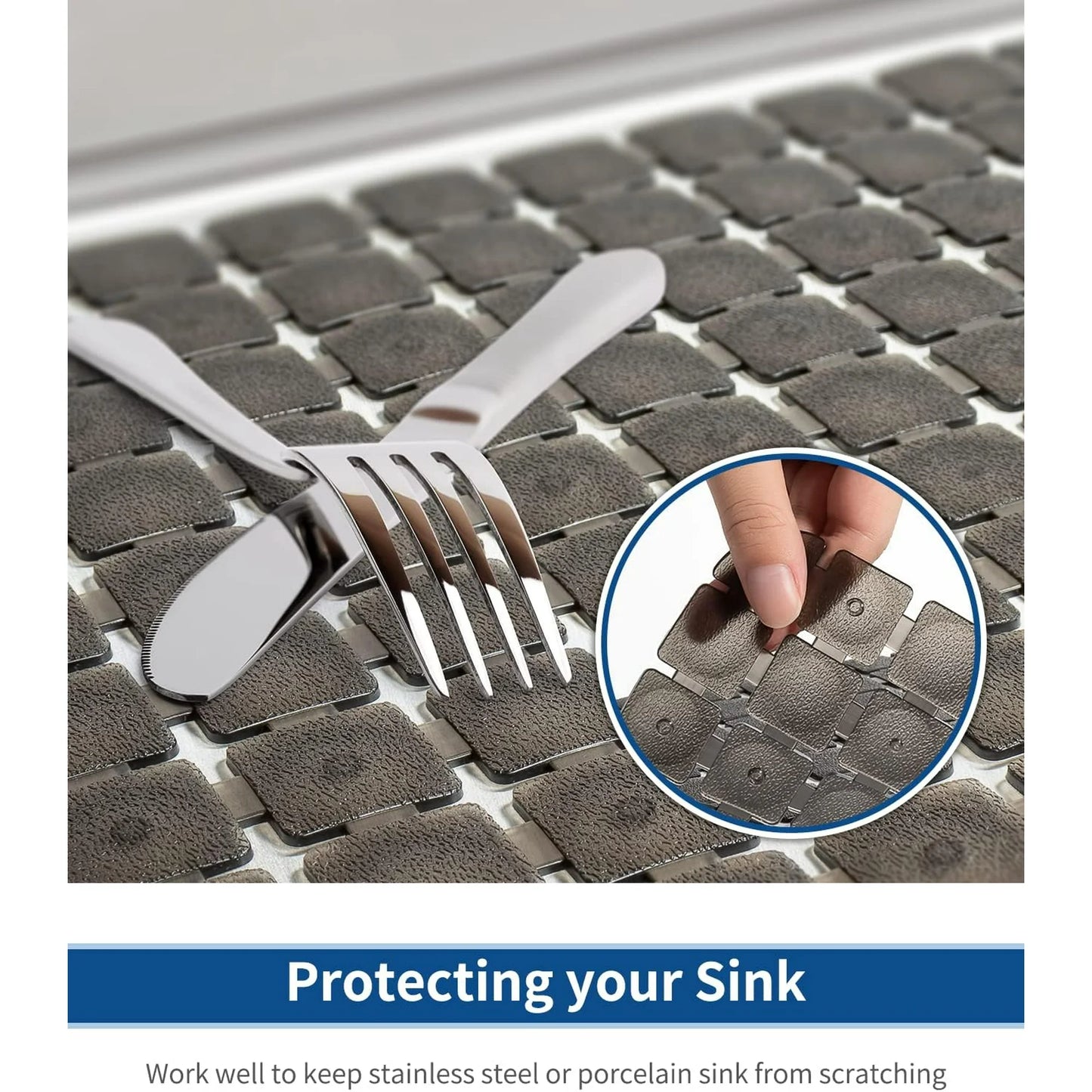 Bligli 2-Pack Sink Mats - 15.7"x11.8" Non-Slip PVC Liners, Quick-Dry Kitchen Protector for Stainless Steel/Ceramic, Dish Drying Mat