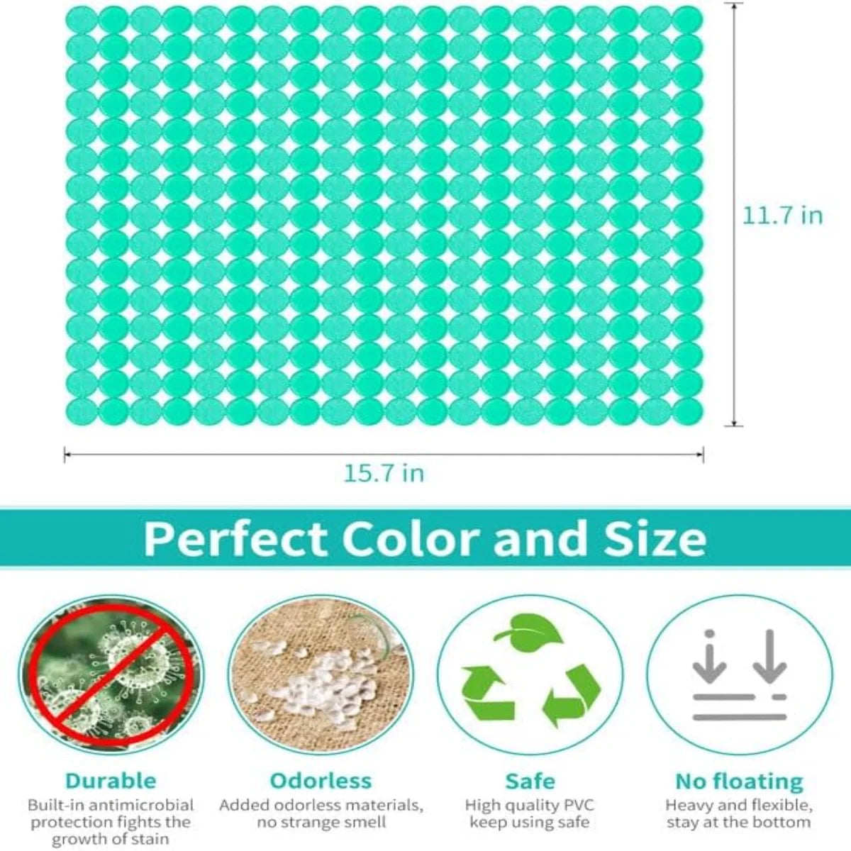 Bligli Round Sink Mats 2-Pack ,Non-Slip PVC Sink Protector, Fits Stainless Steel / Ceramic Sinks,15.7 x 11.8 inch,Fast Draining Dot Design for Kitchen Sink