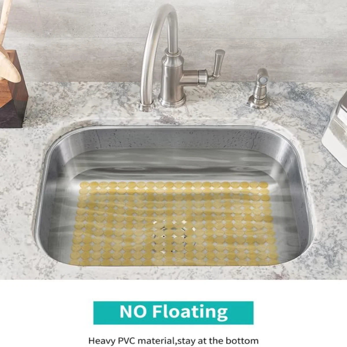 Bligli Round Sink Mats 2-Pack ,Non-Slip PVC Sink Protector, Fits Stainless Steel / Ceramic Sinks,15.7 x 11.8 inch,Fast Draining Dot Design for Kitchen Sink