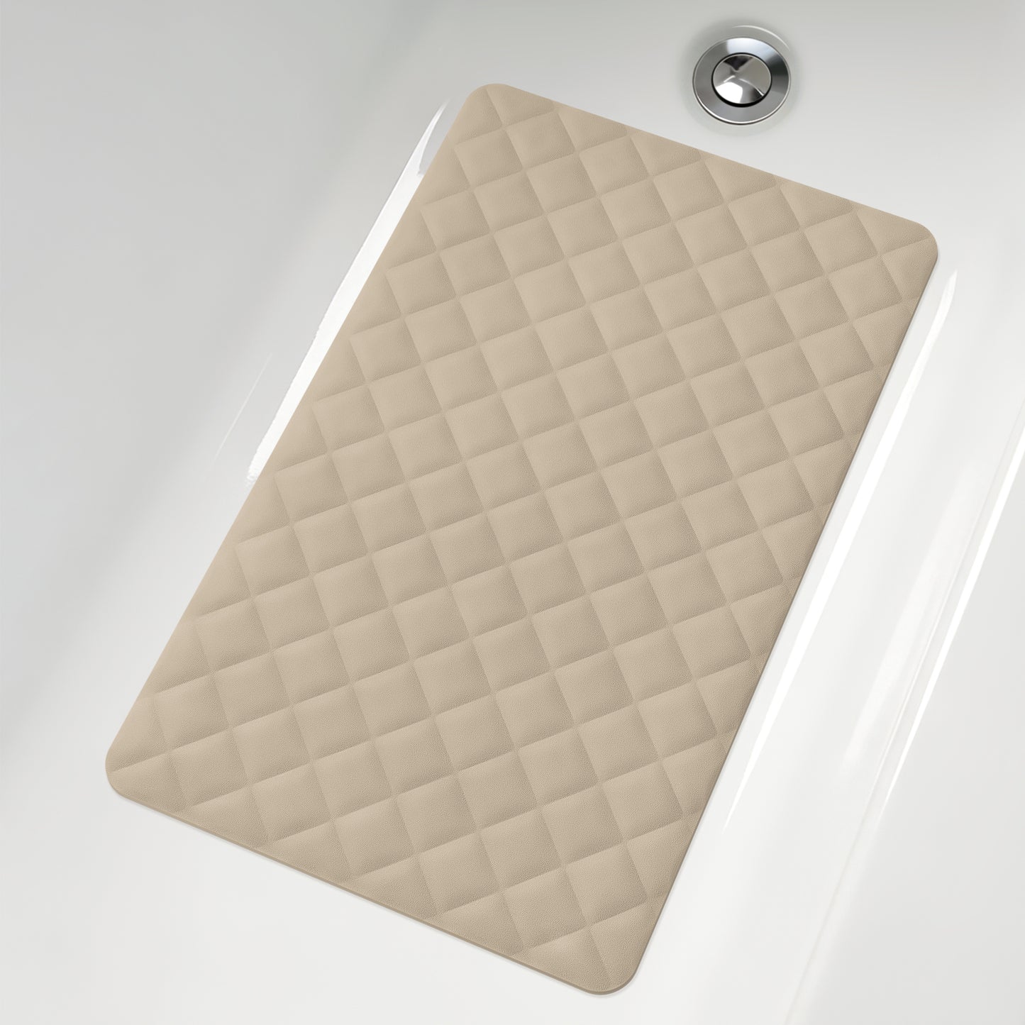 Yolife Non-Slip Bathtub Mat 27.5"x17", Anti-Fatigue Grid Pattern & Suction Cups, Natural Rubber for Shower Tub, Machine Washable