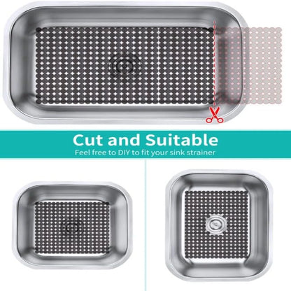 Bligli Round Sink Mats 2-Pack ,Non-Slip PVC Sink Protector, Fits Stainless Steel / Ceramic Sinks,15.7 x 11.8 inch,Fast Draining Dot Design for Kitchen Sink