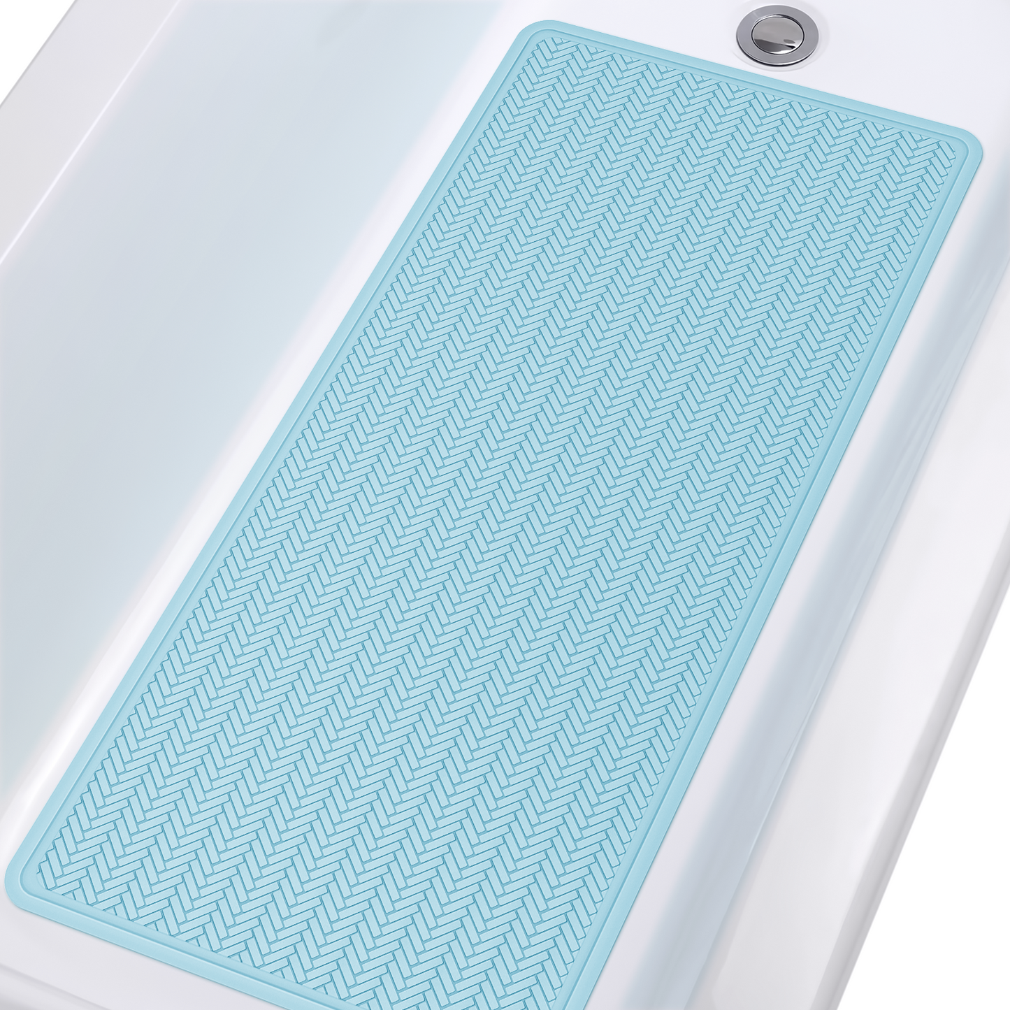 OTHWAY Extra Large Non-Slip Bath Mat with Strong Suction Cups, 28" x 17" Soft Rubber Shower Mat for Bathroom Floor, Durable & Skin-Friendly Bath Rug
