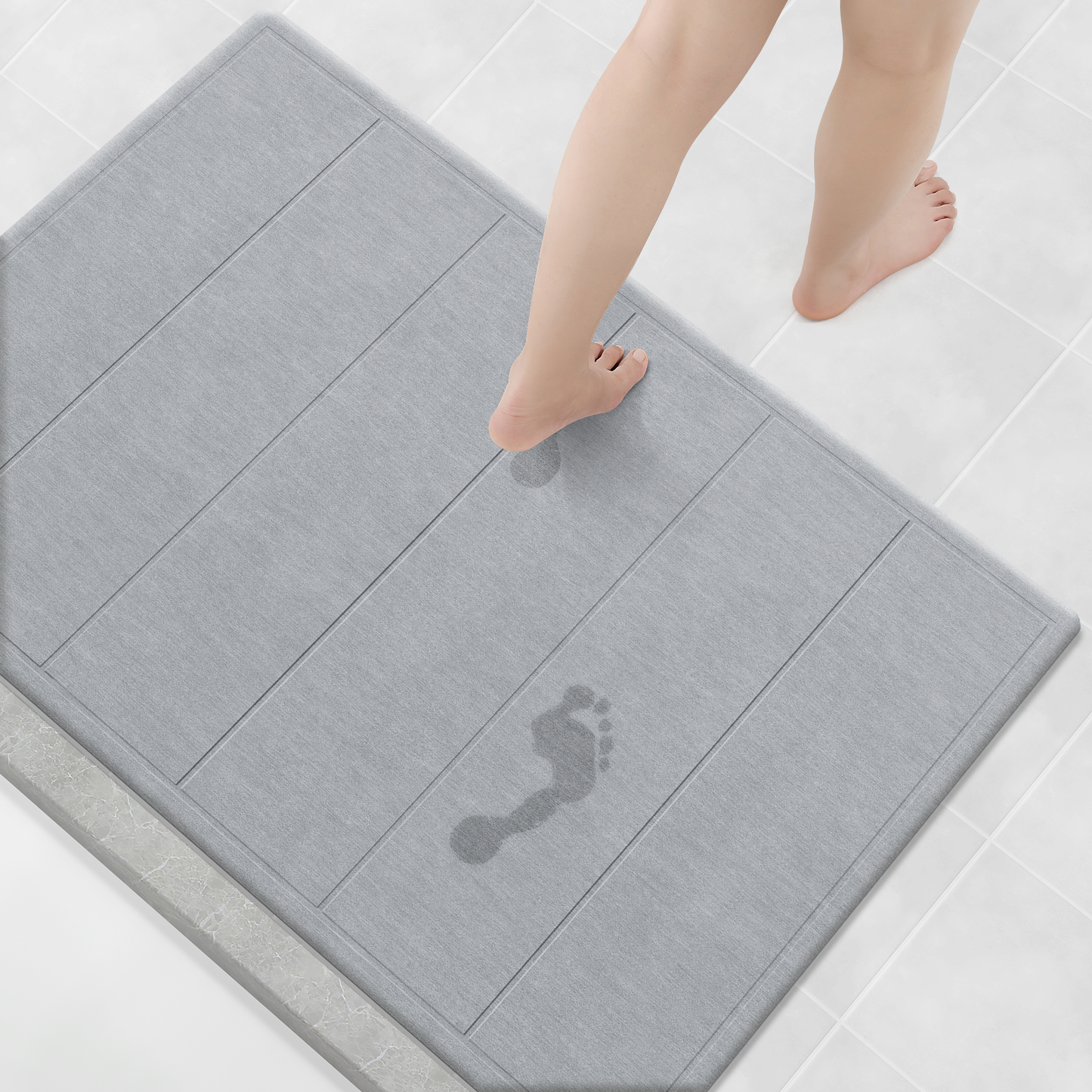 Yolife 32"x 20" Diatomite Bath Mat, Super Absorbent Quick-Dry Stone Bathroom Floor Mat, Non-Slip Natural Diatomaceous Earth Shower Rug, Large Bath Pad for Bathroom, Kitchen, Entryway, Easy to Clean