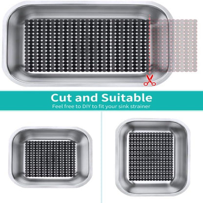 Bligli Round Sink Mats 2-Pack ,Non-Slip PVC Sink Protector, Fits Stainless Steel / Ceramic Sinks,15.7 x 11.8 inch,Fast Draining Dot Design for Kitchen Sink