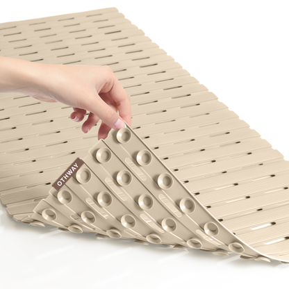OTHWAY Non Slip Shower Mat for Tub & Inside Shower,36.6" x 16.9" Soft TPE Bath Mat with Suction Cups,Easy to Cut Shower Floor Mat,Machine Washable Bathtub Mats