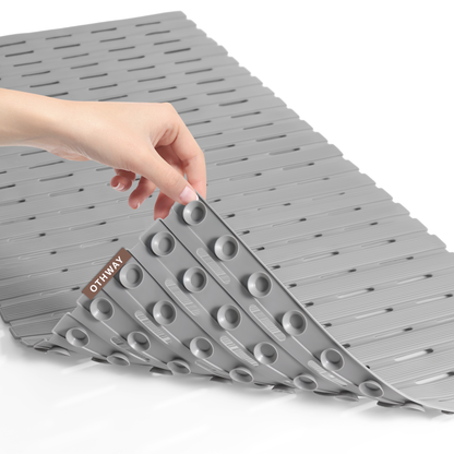 OTHWAY Non Slip Shower Mat for Tub & Inside Shower,36.6" x 16.9" Soft TPE Bath Mat with Suction Cups,Easy to Cut Shower Floor Mat,Machine Washable Bathtub Mats