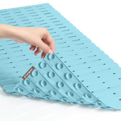 OTHWAY Non Slip Shower Mat for Tub & Inside Shower,36.6" x 16.9" Soft TPE Bath Mat with Suction Cups,Easy to Cut Shower Floor Mat,Machine Washable Bathtub Mats