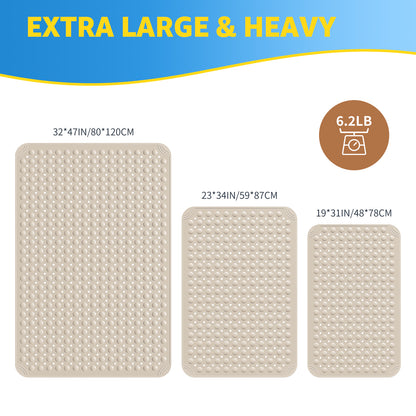 OTHWAY Large Shower Mat 31x19, TPE Non Slip Shower Mat, Inside Shower Mat with Drain Holes Suction Cups, Walk in Shower Mat for Shower Stall, Anti-Slip for Elderly Kids