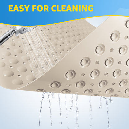 OTHWAY Large Shower Mat 31x19, TPE Non Slip Shower Mat, Inside Shower Mat with Drain Holes Suction Cups, Walk in Shower Mat for Shower Stall, Anti-Slip for Elderly Kids