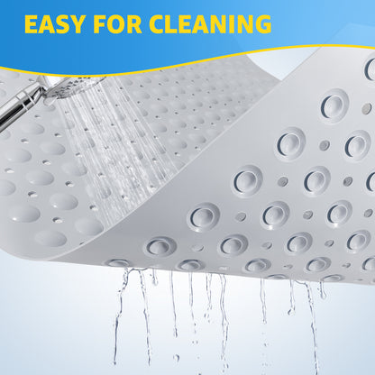 OTHWAY Large Shower Mat 31x19, TPE Non Slip Shower Mat, Inside Shower Mat with Drain Holes Suction Cups, Walk in Shower Mat for Shower Stall, Anti-Slip for Elderly Kids