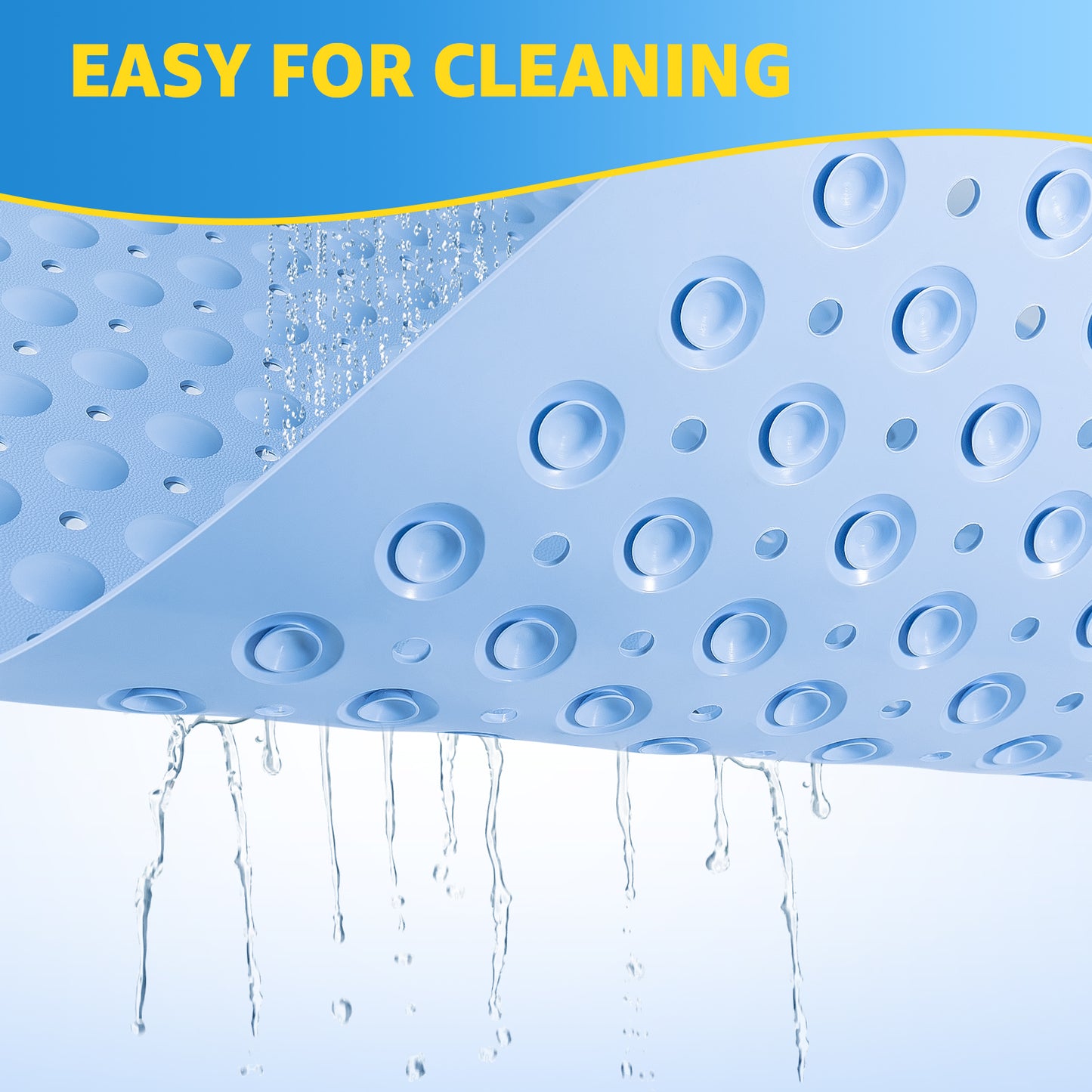 OTHWAY Extra Large Shower Mat 47"x 32", TPE Non Slip Shower Mat for Shower Stall, Inside Walk in Shower Mats with Drain Holes Suction Cups, Anti-Slip for Elderly Kids (Dark Grey)