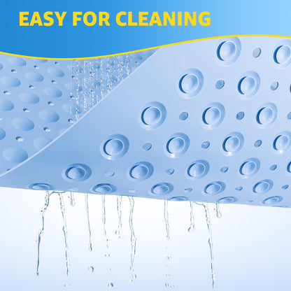 OTHWAY Extra Large Shower Mat 47"x 32", TPE Non Slip Shower Mat for Shower Stall, Inside Walk in Shower Mats with Drain Holes Suction Cups, Anti-Slip for Elderly Kids (Dark Grey)