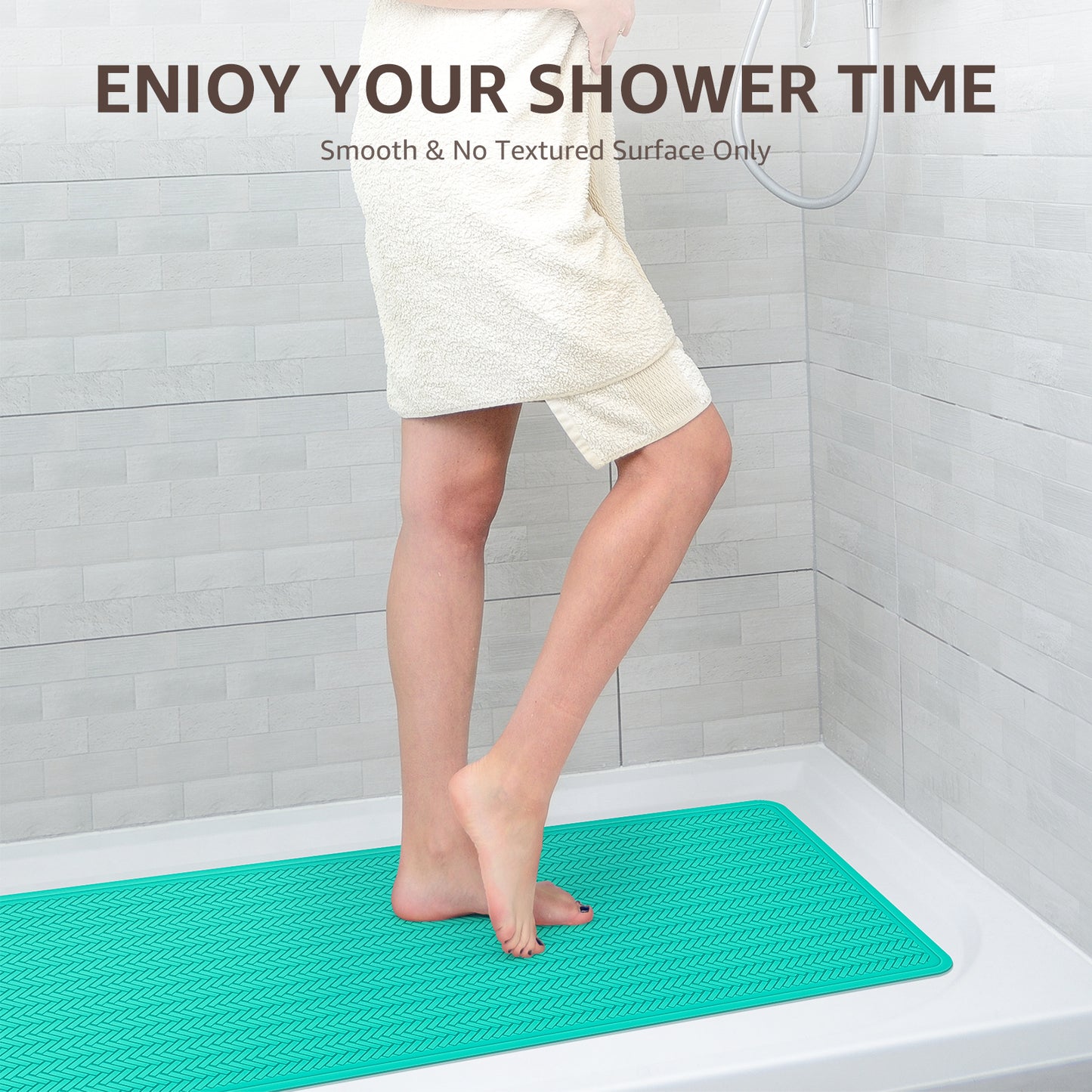 Anti-Slip Rubber Baby Bath Mat - Strong Suction Cups (Grey)