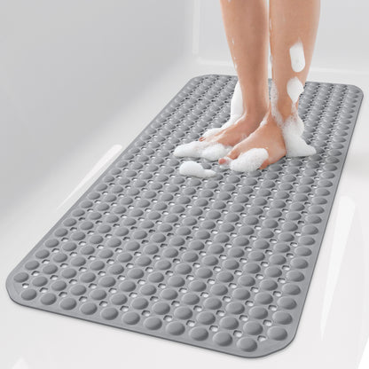 OTHWAY Non Slip Bath Tub Shower Mat with Suction Cups, Drain Holes, Bathtub Floor Liner Mats for Inside Shower Bathroom, Machine Washable, Soft on Feet, 35x16 Inch