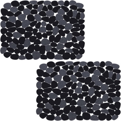Bligli Non-Slip PVC Sink Mats (2-pack) – Pebble Design Protector for Stainless Steel/Porcelain, Dish Drying & Kitchen Liner, 15.7"x11.8"