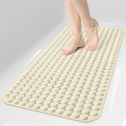 OTHWAY Non Slip Bath Tub Shower Mat with Suction Cups, Drain Holes, Bathtub Floor Liner Mats for Inside Shower Bathroom, Machine Washable, Soft on Feet, 35x16 Inch
