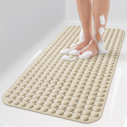 OTHWAY Non Slip Bath Tub Shower Mat with Suction Cups, Drain Holes, Bathtub Floor Liner Mats for Inside Shower Bathroom, Machine Washable, Soft on Feet, 35x16 Inch
