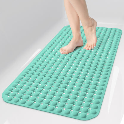 OTHWAY Non Slip Bath Tub Shower Mat with Suction Cups, Drain Holes, Bathtub Floor Liner Mats for Inside Shower Bathroom, Machine Washable, Soft on Feet, 35x16 Inch