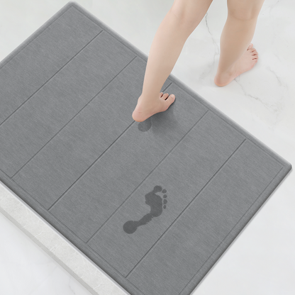 OTHWAY 32"x20" Large Diatomaceous Earth Bath Mat for Bathroom, Super Absorbent Quick-Dry Non-Slip Shower Mat, Natural Stone Bath Mat Easy to Clean