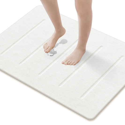OTHWAY Stone Bath Mat Large, 32" x 20" Diatomaceous Earth for Bathroom, Super Absorbent Quick Drying Non-Slip Diatomite Shower Mat