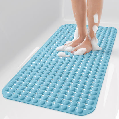 OTHWAY Non Slip Bath Tub Shower Mat with Suction Cups, Drain Holes, Bathtub Floor Liner Mats for Inside Shower Bathroom, Machine Washable, Soft on Feet, 35x16 Inch