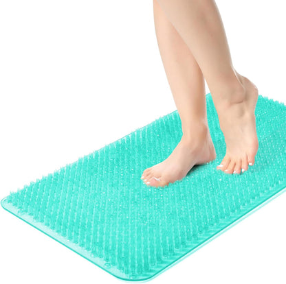 Yolife Shower Foot Scrubber Mat,Anti-Slip Bath Mat with Scrub Bristles & Strong Suction Cups to Soothe Achy Feet