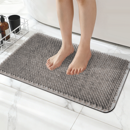 Yolife Non-Slip Grass Bath Mat with Strong Suction Cups, 27.5" x 15.7" Quick-Drain Shower Floor Mat for Foot Scrubbing & Massage