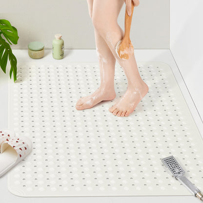 Yolife Extra Large Shower Mat 47.2x31.5" - TPE Non-Slip Bath Mat w/Suction Cups & Drain Holes, Heavy Duty for Shower Stall, Odor-Free