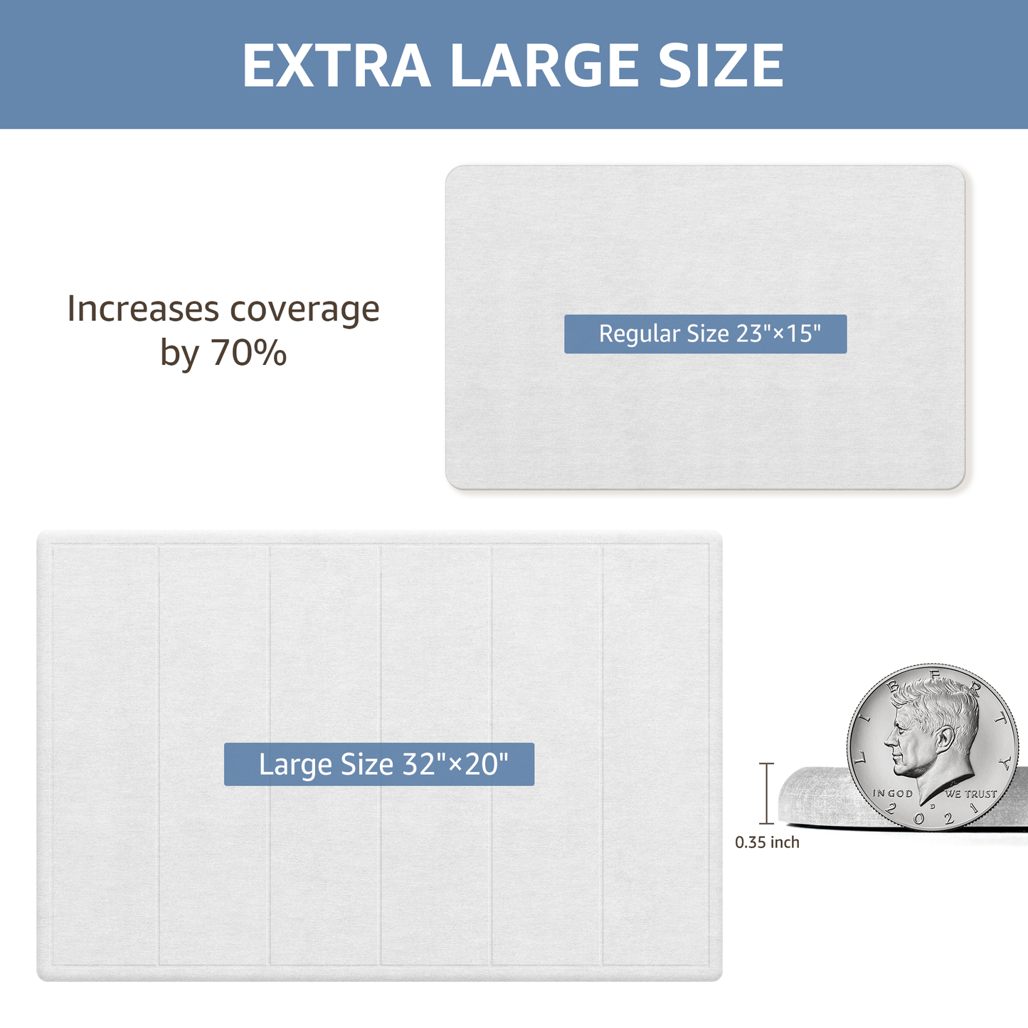OTHWAY 32"x20" Large Diatomaceous Earth Bath Mat for Bathroom, Super Absorbent Quick-Dry Non-Slip Shower Mat, Natural Stone Bath Mat Easy to Clean