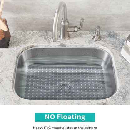 Bligli Round Sink Mats 2-Pack ,Non-Slip PVC Sink Protector, Fits Stainless Steel / Ceramic Sinks,15.7 x 11.8 inch,Fast Draining Dot Design for Kitchen Sink