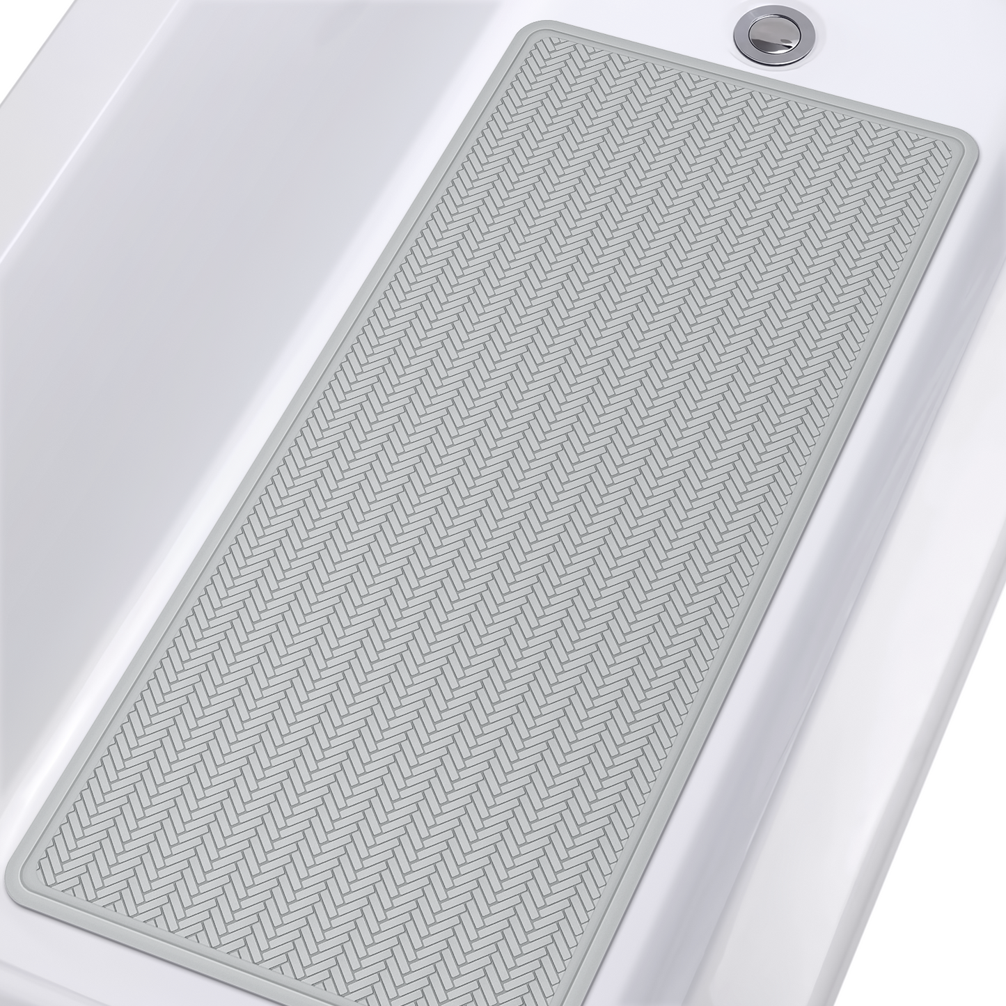 OTHWAY Extra Large Non-Slip Bath Mat with Strong Suction Cups, 28" x 17" Soft Rubber Shower Mat for Bathroom Floor, Durable & Skin-Friendly Bath Rug