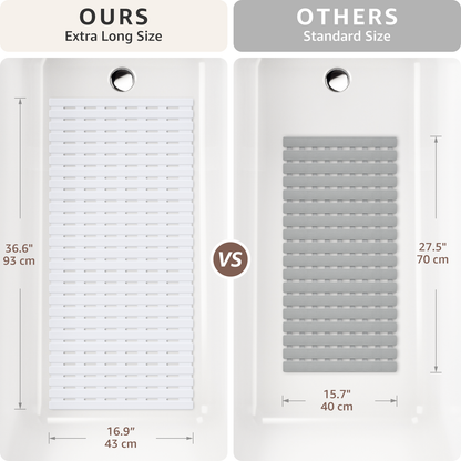 OTHWAY Non Slip Shower Mat for Tub & Inside Shower,36.6" x 16.9" Soft TPE Bath Mat with Suction Cups,Easy to Cut Shower Floor Mat,Machine Washable Bathtub Mats