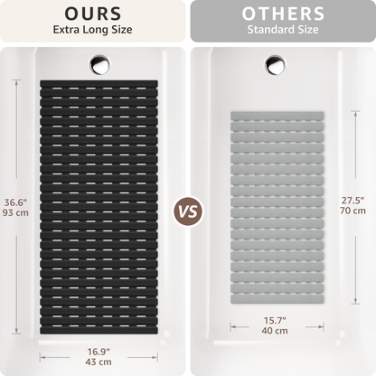 OTHWAY Non Slip Shower Mat for Tub & Inside Shower,36.6" x 16.9" Soft TPE Bath Mat with Suction Cups,Easy to Cut Shower Floor Mat,Machine Washable Bathtub Mats