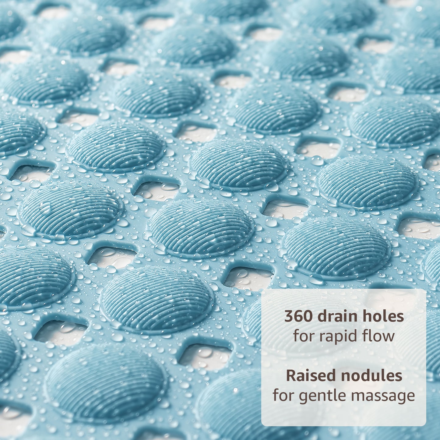 OTHWAY Non Slip Bath Tub Shower Mat with Suction Cups, Drain Holes, Bathtub Floor Liner Mats for Inside Shower Bathroom, Machine Washable, Soft on Feet, 35x16 Inch