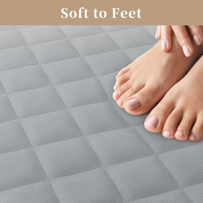 Yolife Non-Slip Bathtub Mat 27.5"x17", Anti-Fatigue Grid Pattern & Suction Cups, Natural Rubber for Shower Tub, Machine Washable
