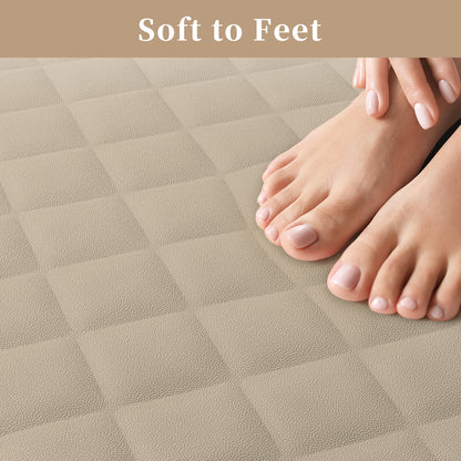 Yolife Non-Slip Bathtub Mat 27.5"x17", Anti-Fatigue Grid Pattern & Suction Cups, Natural Rubber for Shower Tub, Machine Washable