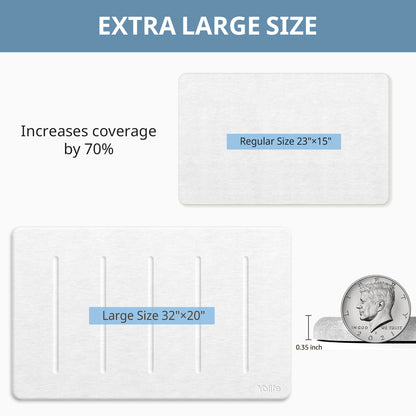 Yolife 32"x 20" Diatomite Bath Mat, Super Absorbent Quick-Dry Stone Bathroom Floor Mat, Non-Slip Natural Diatomaceous Earth Shower Rug, Large Bath Pad for Bathroom, Kitchen, Entryway, Easy to Clean