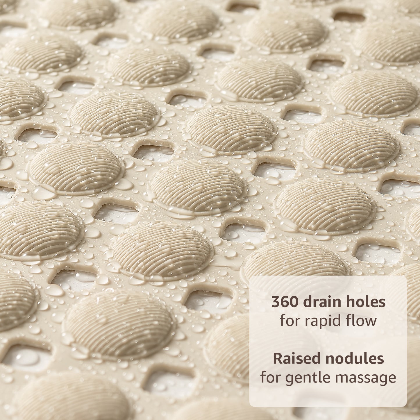 OTHWAY Non Slip Bath Tub Shower Mat with Suction Cups, Drain Holes, Bathtub Floor Liner Mats for Inside Shower Bathroom, Machine Washable, Soft on Feet, 35x16 Inch