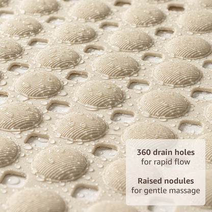 OTHWAY Non Slip Bath Tub Shower Mat with Suction Cups, Drain Holes, Bathtub Floor Liner Mats for Inside Shower Bathroom, Machine Washable, Soft on Feet, 35x16 Inch
